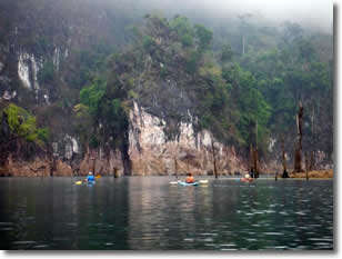 Kayaking in Khao Sok National Park.