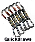 quickdraws for sport climbing